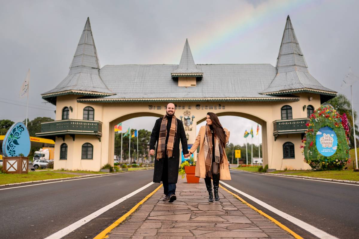 Ensaio no cenário Pórtico de Gramado